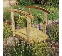 vidaXL Ponte da Giardino con Ringhiera in Massello di Pino Impregnato