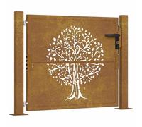 vidaXL Cancello da giardino 100x100 cm in acciaio Corten con design ad albero
