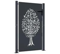 vidaXL Cancello Giardino Antracite 100x150 cm in Acciaio Design Albero, cancello, cancello in Acciaio, cancello da Esterno, cancello di Sicurezza