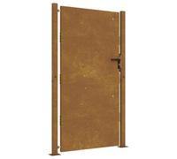 vidaXL Cancello da giardino anteriore 105x205 cm in acciaio Corten con serratura