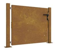 vidaXL Cancello da Giardino 105x80 cm in Acciaio Corten, cancello in Metallo, cancello da Giardino Anteriore, cancello da Giardino con Serratura