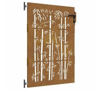 vidaXL Cancello da Giardino 85x150 cm in Acciaio Corten e bambù