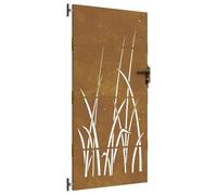 vidaXL Cancello da Giardino 85x175 cm in Acciaio Corten con Design Erba