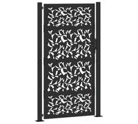 vidaXL Cancello Giardino Nero 105x180 cm in Acciaio Design a Foglia, cancello della recinzione, cancello esterno, cancello del metallo