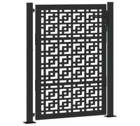 vidaXL Cancello Giardino Nero 105x130 cm in Acciaio Design a Croce, cancello della Recinzione, cancello Esterno, cancello del Metallo