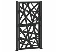vidaXL Cancello Giardino Nero 105x180 cm in Acciaio Design Leggero, cancello della Recinzione, cancello Esterno, cancello del Metallo
