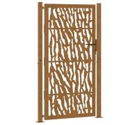 vidaXL Cancello da Giardino 100x200 cm Acciaio Corten Design a Traccia, cancello di Recinzione, cancello Esterno, cancello del Metallo
