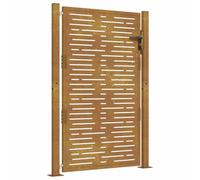 vidaXL Cancello da Giardino 105x130 cm Acciaio Corten Design Quadrato