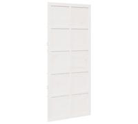 vidaXL Porta a Barn Bianco 208 x 90 cm in Legno Massello di Pino con Finitura Opaca. Ottima per decorare gli interni, ha un design rettangolare ed è facile da montare con un cacciavite e una chiave d