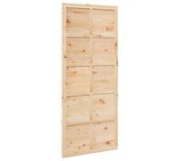 vidaXL Porta a cerniera in legno massello di pino, colore naturale, finitura opaca, 208 x 90 cm, 2.5 cm di spessore. Separatore per sala da pranzo interno, stile rustico, facile da montare, design d