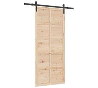 vidaXL Porta a Libro 80 x 208 cm Stile Scorrevole Rustico Marrone in Legno di Pino Massello per Uso Interno. Design da Fattoria con Meccanismo Scorrevole, perfetta per il soggiorno, l'ingresso o la