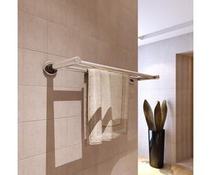 vidaXL Porta Asciugamani in Acciaio Inox 2 Barre