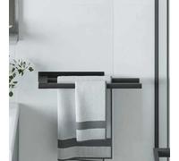 vidaXL Porta asciugamani Nero 40 x 9 x 4 cm Acciaio inossidabile