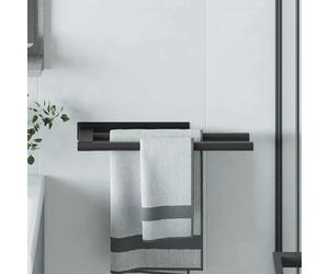 vidaXL Porta asciugamani Nero 40 x 9 x 4 cm Acciaio inossidabile