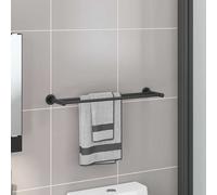 vidaXL Porta asciugamani Nero 61 x 14.5 x 5 cm Acciaio inossidabile