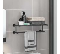 vidaXL Porta asciugamani Nero 61 x 23 x 17 cm Acciaio inossidabile