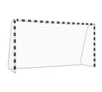 vidaXL Porta da Calcio 300x160x90 cm in Metallo Bianco e Nero