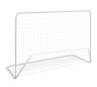vidaXL Porta da Calcio con Rete 182x61x122 cm in Acciaio Bianca