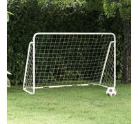 vidaXL Porta da Calcio con Rete Bianca 180x90x120 cm in Acciaio