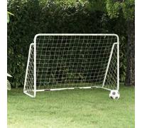 vidaXL Porta da Calcio con Rete Bianca 180x90x120 cm in Acciaio