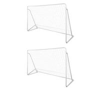vidaXL Porta da Calcio in Acciaio 2 pz 240x90x150 cm