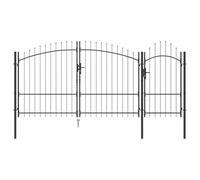 vidaXL Porta da giardino con freccia grigia 175x400 cm in acciaio