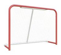 vidaXL Porta da hockey con rete Rossa/Bianca 153x60x118 cm Acciaio Poliestere