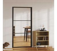 vidaXL Porta da Interno ESG Vetro e Alluminio 102,5x201,5 cm Nera