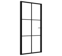 vidaXL Porta da Interno ESG Vetro e Alluminio 102,5x201,5 cm Nera