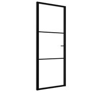 vidaXL Porta da Interno ESG Vetro e Alluminio 76x201,5 cm Nera