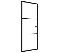 vidaXL Porta da Interno ESG Vetro e Alluminio 76x201,5 cm Nera