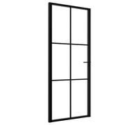 vidaXL Porta da Interno ESG Vetro e Alluminio 83x201,5 cm Nera