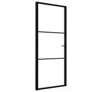 vidaXL Porta da Interno ESG Vetro e Alluminio 83x201,5 cm Nera