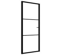 vidaXL Porta da Interno ESG Vetro e Alluminio 83x201,5 cm Nera