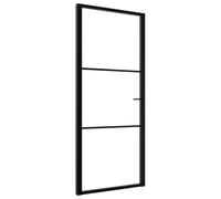 vidaXL Porta da Interno ESG Vetro e Alluminio 93x201,5 cm Nera