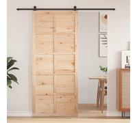 vidaXL Porta del fienile Marrone 80 x 210 cm Legno di pino massello