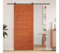 vidaXL Porta del fienile Marrone 80 x 210 cm Legno di pino massello