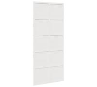 vidaXL Porta del Granaio Bianca 90x208 cm in Legno Massello di Pino, porta della stalla scorrevole, porta del fienile scorrevole, porta scorrevole per interni