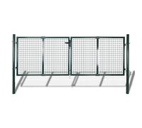 vidaXL Porta della griglia della parete del patio verde d'acciaio del cancello 289x100cm/306x150cm del recinto del giardino