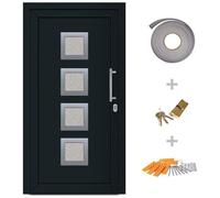 vidaXL Porta di Ingresso con Accessori Sicurezza Eleganza Entrata Casa Edifici Soglia Alluminio Rinforzi e Anima in Acciaio Antracite 108x208 cm