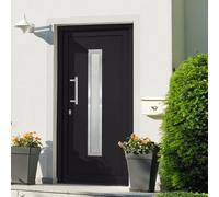 vidaXL Porta di Ingresso con Accessori Sicurezza Eleganza Entrata Casa Edifici Soglia Alluminio Rinforzi e Anima in Acciaio Antracite 108x208 cm