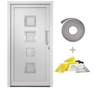 vidaXL Porta di Ingresso con Accessori Sicurezza Eleganza Entrata Casa Edifici Soglia Alluminio Rinforzi e Anima in Acciaio Bianca 108x208 cm