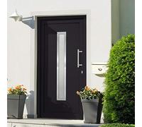 vidaXL Porta di Ingresso con Accessori Sicurezza Eleganza Entrata Casa Edifici Soglia Alluminio Rinforzi e Anima in Acciaio Antracite 108x208 cm