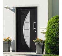 vidaXL Porta di Ingresso con Accessori Sicurezza Eleganza Entrata Casa Edifici Soglia Alluminio Rinforzi e Anima in Acciaio Antracite 108x208 cm