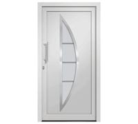 vidaXL Porta di Ingresso con Accessori Sicurezza Eleganza Entrata Casa Edifici Soglia Alluminio Rinforzi e Anima in Acciaio Bianca 98x190 cm