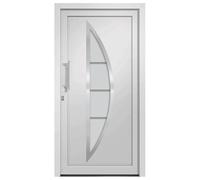 vidaXL Porta di Ingresso con Accessori Sicurezza Eleganza Entrata Casa Edifici Soglia Alluminio Rinforzi e Anima in Acciaio Bianca 98x200 cm