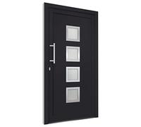 vidaXL Porta di Ingresso con Accessori Sicurezza Eleganza Entrata Casa Edifici Soglia Alluminio Rinforzi e Anima in Acciaio Antracite 108x200 cm