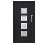 vidaXL Porta di Ingresso con Accessori Sicurezza Eleganza Entrata Casa Edifici Soglia Alluminio Rinforzi e Anima in Acciaio Antracite 108x200 cm
