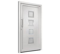 vidaXL Porta di Ingresso con Accessori Sicurezza Eleganza Entrata Casa Edifici Soglia Alluminio Rinforzi e Anima in Acciaio Bianca 108x208 cm