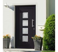 vidaXL Porta di Ingresso con Accessori Sicurezza Eleganza Entrata Casa Edifici Soglia Alluminio Rinforzi e Anima in Acciaio Antracite 98x200 cm